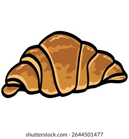 Ilustração de vetor de desenho de desenhos animados de croissant