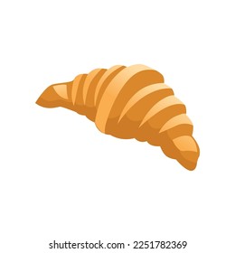Croissant cartoon illustration. Croissant. Trip to Paris, landmark, food, France concept