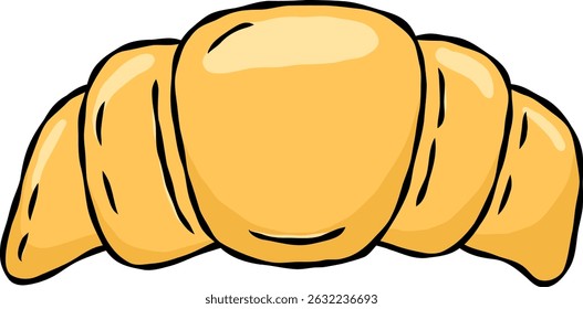 Croissant Cartoon Vector Icon Illustration
