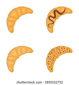 croissant with chocolate sprinkles  vector