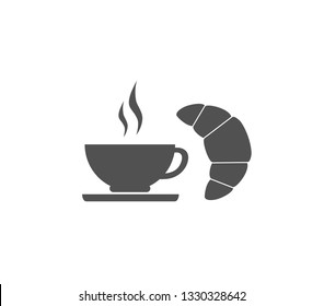 Croissant with coffee vector design. Croissant icon.  Brunch icon. 