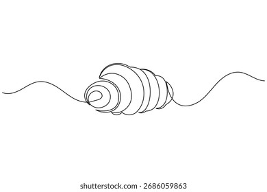 Croissant continuo de una línea de dibujo minimalista panadería pastelería ilustración