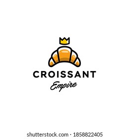 Croissant Crown Vector Mascot Icon Logo Stock Vector (Royalty Free ...