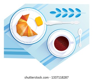 Croissant and cup of coffee
