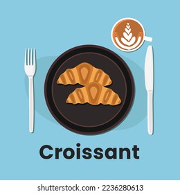 Croissant and a cup coffee for your breakfast