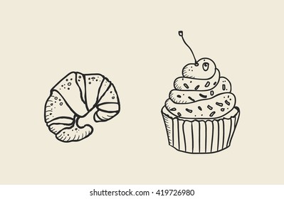 Croissant & Cupcake icon