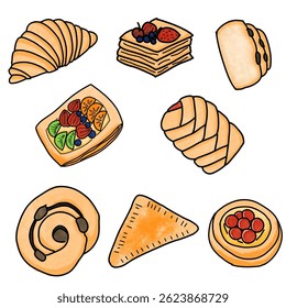 Croissant danish fruit pastry assorted
