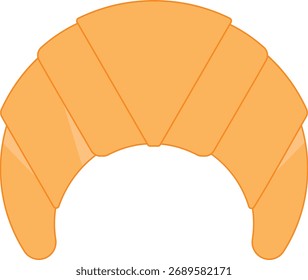 Croissant, delicious breakfast. Isolated vector illustration on a transparent background.