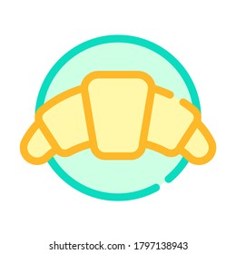 croissant dessert color icon vector. croissant dessert sign. isolated symbol illustration