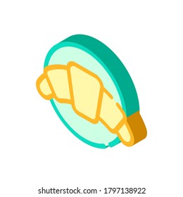 croissant dessert isometric icon vector. croissant dessert sign. isolated symbol illustration