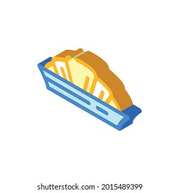 croissant dessert isometric icon vector. croissant dessert sign. isolated symbol illustration
