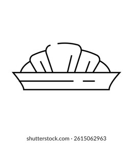 croissant dessert line icon vector. croissant dessert sign. isolated contour symbol black illustration