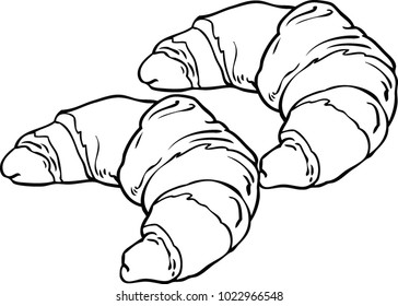 Croissant Doodle, a hand drawn vector doodle illustration of a Croissant