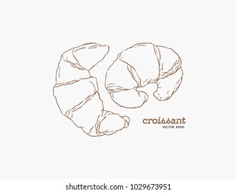Croissant Doodle, a hand drawn vector doodle illustration of a Croissant.