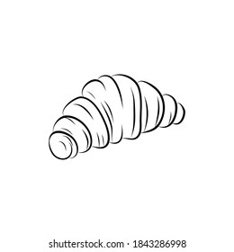 Croissant Doodle, a hand drawn vector doodle illustration of a Croissant