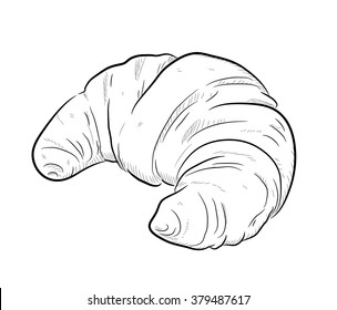 Croissant Doodle, a hand drawn vector doodle illustration of a Croissant.