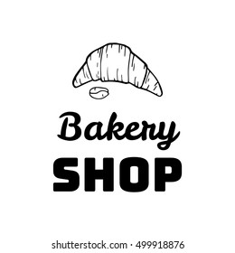 Croissant Doodle, a hand drawn vector doodle illustration of a Croissant. Bakery shop Vector Illustration