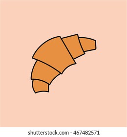 Croissant doodle icon illustration isolated vector sign symbol