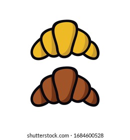 croissant doodle icon, vector illustration