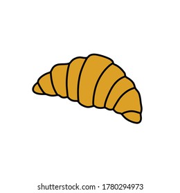 croissant doodle icon, vector illustration