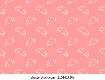 Croissant doodle symbol. Croissant pattern wallpaper.