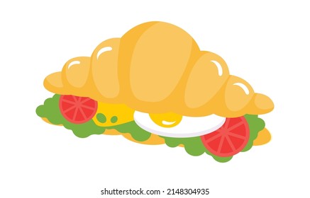 Croissant Fast Food icon. Vector illustration