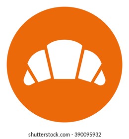 Croissant. Fast food vector icon. Color illustration.