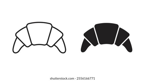 Croissant Filled flat icons set for apps and web ui designs.