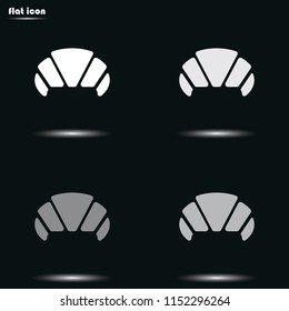 Croissant flat grayscale vector icon.