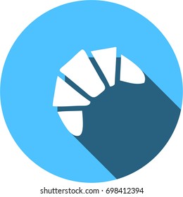 Croissant flat icon