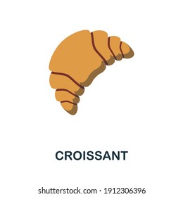 Croissant flat icon. Color simple element from coffee collection. Creative Croissant icon for web design, templates, infographics and more