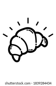 Croissant Flat Icon Isolated On White Background