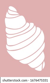Icono plano croissant sobre fondo pastel. Para el diseño web, logotipo, scrapbooking, sellos, textil, papel envolvente, menú café o restaurante, banner, información alimentaria, с, signos y símbolos.