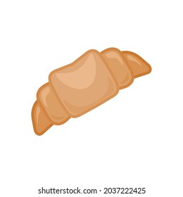 Icono plano croissant. Pictograma para web. Icono de línea. Postre aislada de fondo blanco. Pasos vectoriales coloreados de contorno10