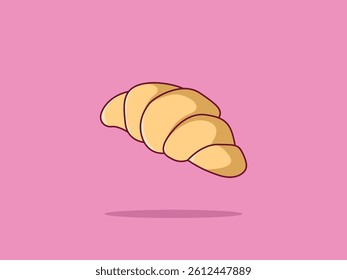 Croissant Flat Icon. Pixel Perfect. For Mobile and Web.