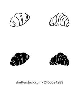Croissant Ilustración vectorial de iconos planos