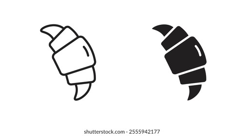 Croissant flat simple vector symbols illustration.