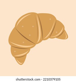 Croissant flat vector illustration. Cute croissant cartoon vector illustration for graphic design and decorative element