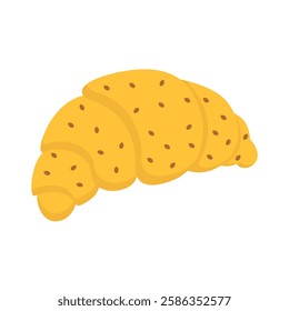 A croissant with flax seeds, vector illustration, eps 10