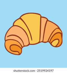 Croissant food illustration, Flat style vector