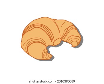 Croissant Food, Vektorweißer Hintergrund