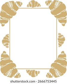 Croissant Frame with Decorative Border – Bakery Template Menu Template Elegant Bakery Design