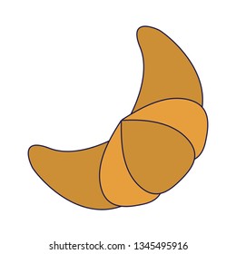 Croissant french bread food blue lines