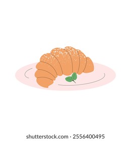 Croissant. French cuisine, food, dish. Vector illustration isolated on white background