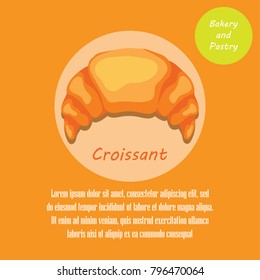 croissant french & danish pastries banner. vector illustration