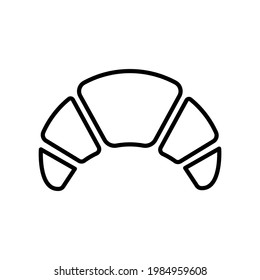 Croissant or french food black line icon. Bakery or cafe concept. Trendy flat isolated symbol sign used for: illustration, outline, logo, mobile, app, design, web, dev, ui, ux, gui. Vector EPS 10