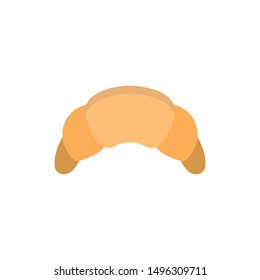 croissant glyph flat vector icon