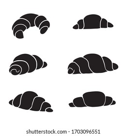 Croissant glyph icon. Crescent roll. Silhouette symbol. Negative space. Vector illustration