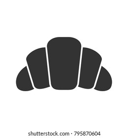 Croissant glyph icon. Crescent roll. Silhouette symbol. Negative space. Vector isolated illustration