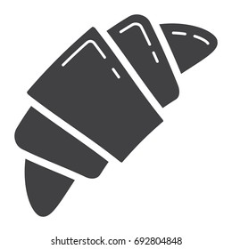 Croissant glyph icon, food and drink, sweet sign vector graphics, a solid pattern on a white background, eps 10.